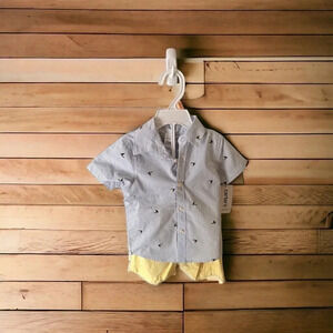 🆕 Carters Boys 12 Month Sailboat Short Set Outfit